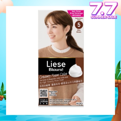 LIESE Blaune Creamy Foam Color Chic Brown (Easy Foam Format And Even Gray Hair Coverage With A Non Drip Foam Formula) 108ml