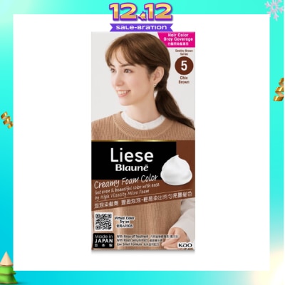LIESE Blaune Creamy Foam Color Chic Brown (Easy Foam Format And Even Gray Hair Coverage With A Non Drip Foam Formula) 108ml