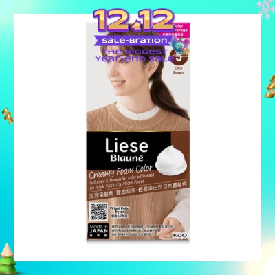 LIESE Blaune Creamy Foam Color Chic Brown (Easy Foam Format And Even Gray Hair Coverage With A Non Drip Foam Formula) 108ml