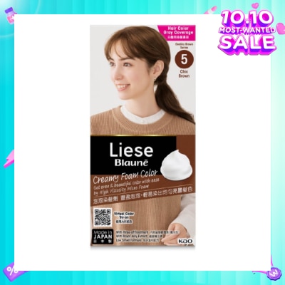 LIESE Blaune Creamy Foam Color Chic Brown (Easy Foam Format And Even Gray Hair Coverage With A Non Drip Foam Formula) 108ml