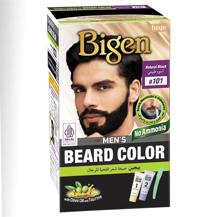 Beard B101 Natural Black (Perfectly Covers Gray Beard Without Staining The Skin) 115g