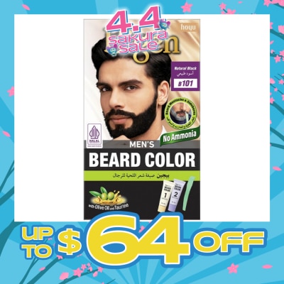 BIGEN MEN'S - Beard B101 Natural Black (Perfectly Covers Gray Beard Without Staining The Skin) 115g