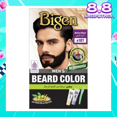 BIGEN MEN'S Beard B101 Natural Black (Perfectly Covers Gray Beard Without Staining The Skin) 115g