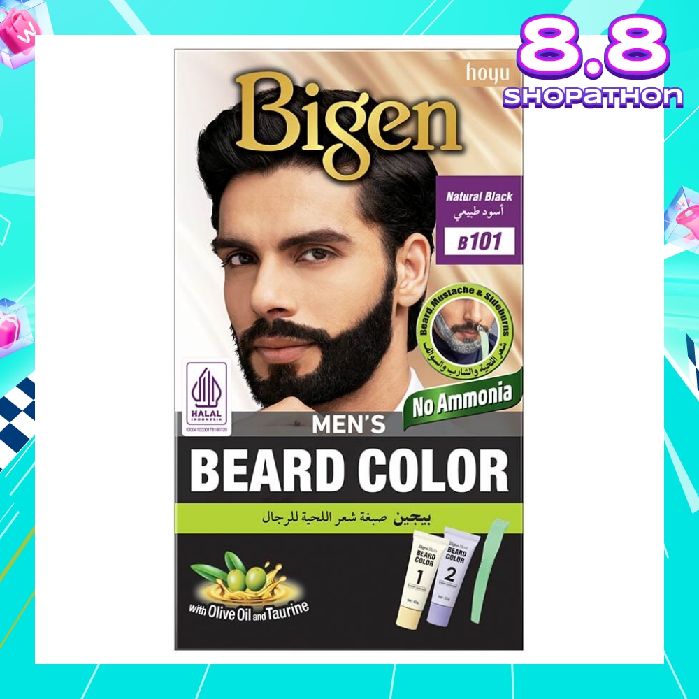 Beard B101 Natural Black (Perfectly Covers Gray Beard Without Staining The Skin) 115g