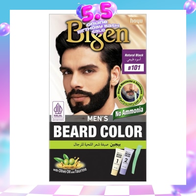 BIGEN MEN'S - Beard B101 Natural Black (Perfectly Covers Gray Beard Without Staining The Skin) 115g