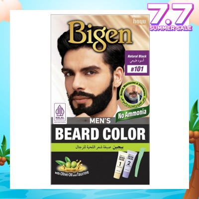 BIGEN MEN'S Beard B101 Natural Black (Perfectly Covers Gray Beard Without Staining The Skin) 115g