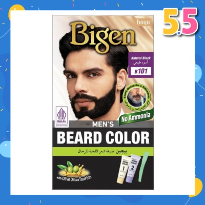 BIGEN MEN'S Beard B101 Natural Black (Perfectly Covers Gray Beard Without Staining The Skin) 115g