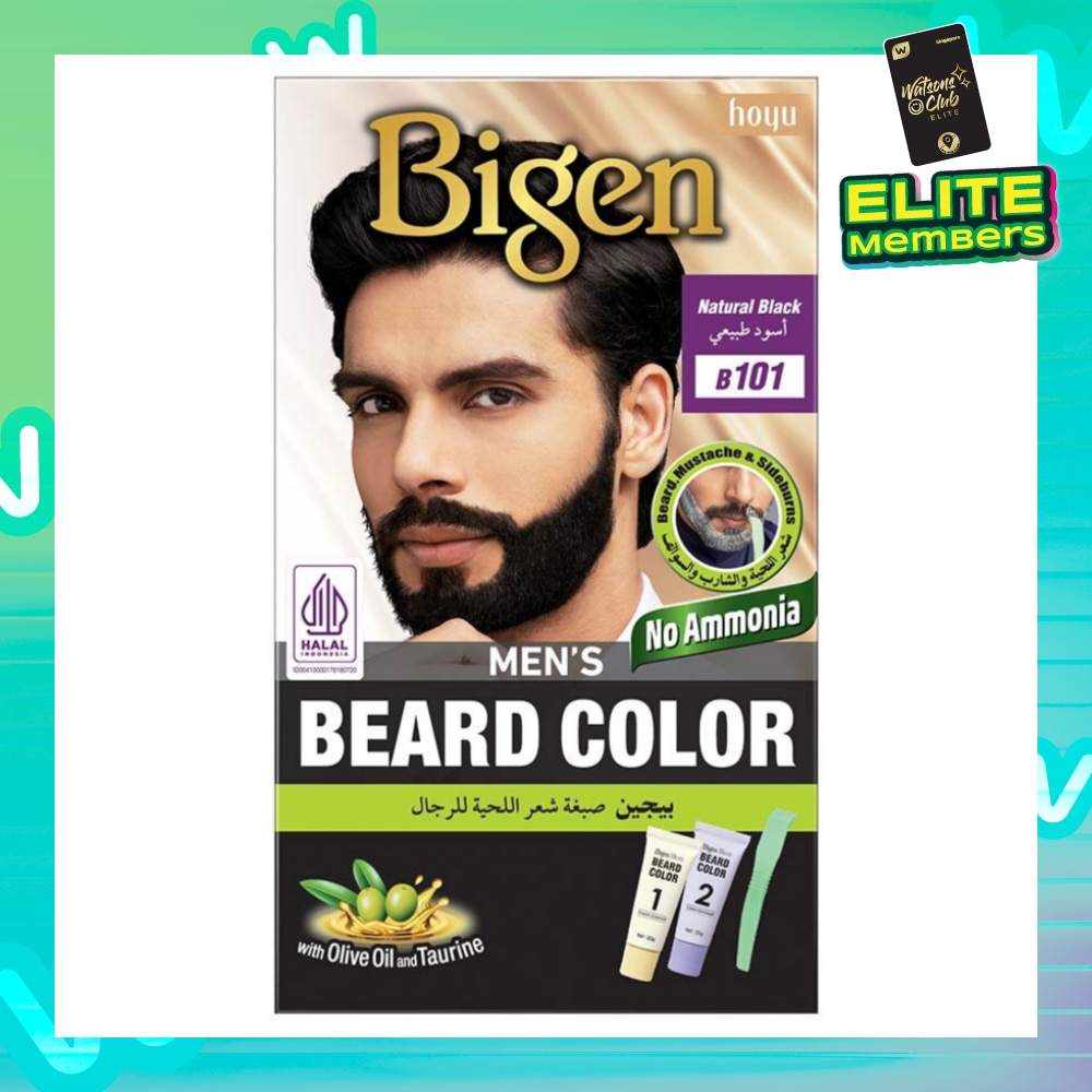Beard B101 Natural Black (Perfectly Covers Gray Beard Without Staining The Skin) 115g