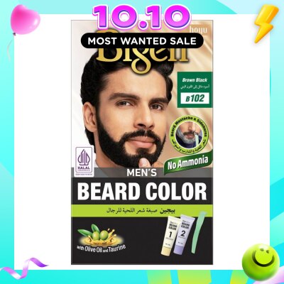 BIGEN MEN'S Beard Color B102 Brown Black (Perfectly Covers Gray Beard Without Staining The Skin) 115g image