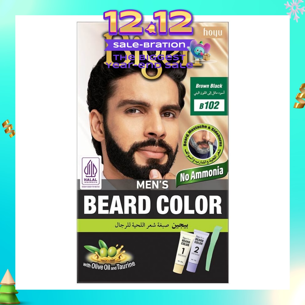 Beard Color B102 Brown Black (Perfectly Covers Gray Beard Without Staining The Skin) 115g
