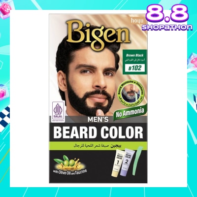 BIGEN MEN'S Beard Color B102 Brown Black (Perfectly Covers Gray Beard Without Staining The Skin) 115g