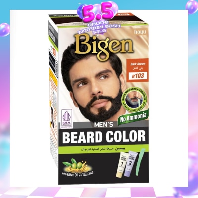 BIGEN MEN'S - Beard Color B103 Dark Brown (Perfectly Covers Gray Beard Without Staining The Skin) 115g