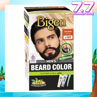 BIGEN MEN'S Beard Color B103 Dark Brown (Perfectly Covers Gray Beard Without Staining The Skin) 115g