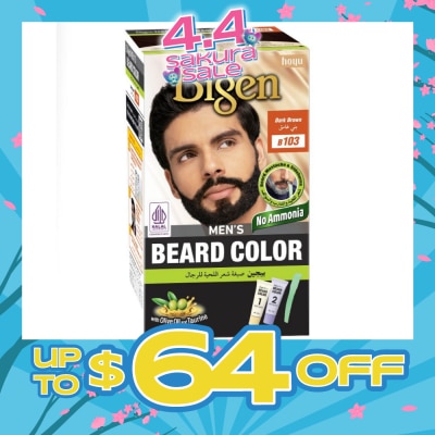 BIGEN MEN'S - Beard Color B103 Dark Brown (Perfectly Covers Gray Beard Without Staining The Skin) 115g