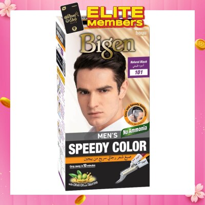 BIGEN MEN'S Speedy Color 101 Natural Black (Covers Gray Naturally Without Ammonia) 167g