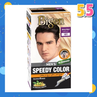 BIGEN MEN'S Speedy Color 101 Natural Black (Covers Gray Naturally Without Ammonia) 167g