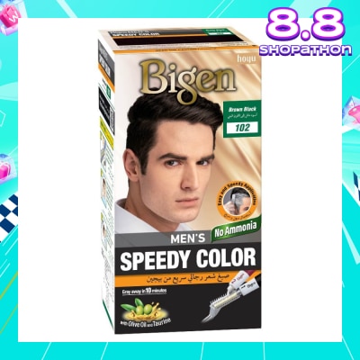 BIGEN MEN'S Speedy Color 102 Brown Black (Covers Gray Naturally Without Ammonia) 167g