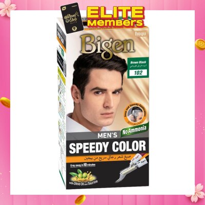 BIGEN MEN'S Speedy Color 102 Brown Black (Covers Gray Naturally Without Ammonia) 167g