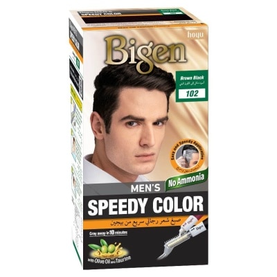 BIGEN MEN'S Speedy Color 102 Brown Black (Covers Gray Naturally Without Ammonia) 167g