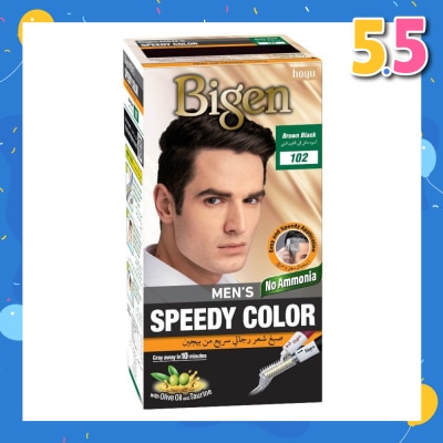 BIGEN MEN'S Speedy Color 102 Brown Black (Covers Gray Naturally Without Ammonia) 167g