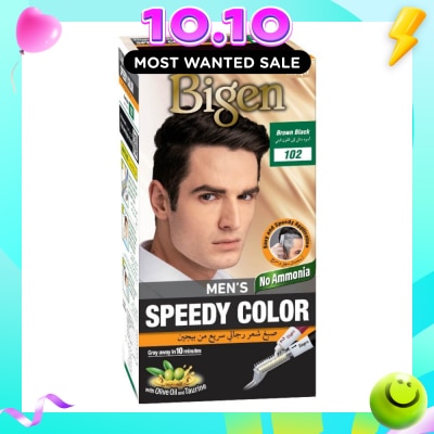 BIGEN MEN'S Speedy Color 102 Brown Black (Covers Gray Naturally Without Ammonia) 167g image