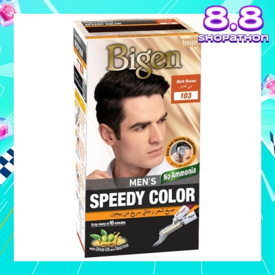 BIGEN MEN'S Speedy Color 103 Dark Brown (Covers Gray Naturally Without Ammonia) 167g