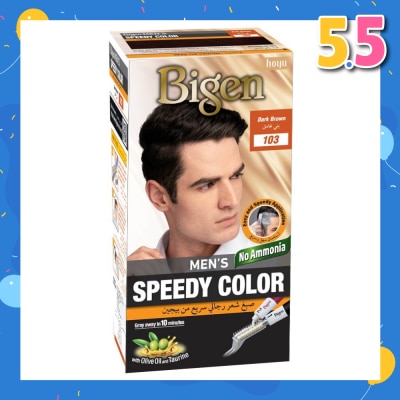 BIGEN MEN'S Speedy Color 103 Dark Brown (Covers Gray Naturally Without Ammonia) 167g