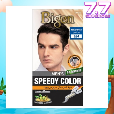 BIGEN MEN'S Speedy Color 104 Natural Brown (Covers Gray Naturally Without Ammonia) 167g