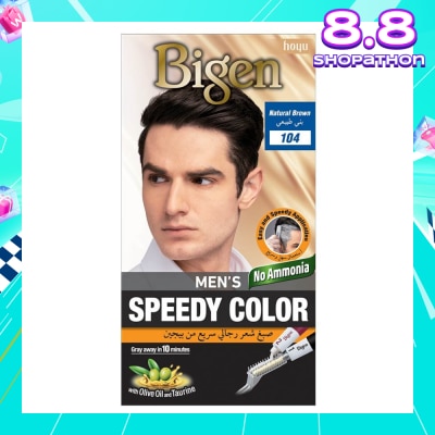 BIGEN MEN'S Speedy Color 104 Natural Brown (Covers Gray Naturally Without Ammonia) 167g