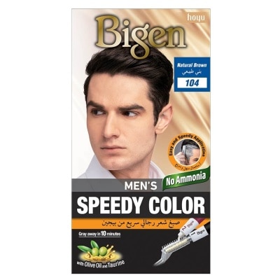 BIGEN MEN'S Speedy Color 104 Natural Brown (Covers Gray Naturally Without Ammonia) 167g