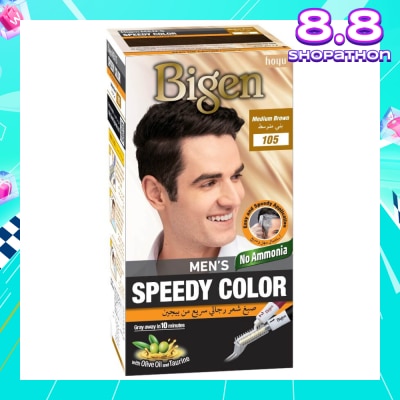BIGEN MEN'S Speedy Color 105 Medium Brown (Covers Gray Naturally Without Ammonia) 167g