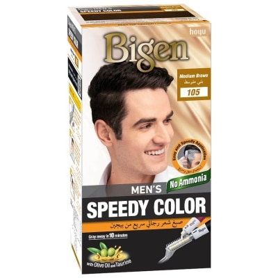 BIGEN MEN'S Speedy Color 105 Medium Brown (Covers Gray Naturally Without Ammonia) 167g