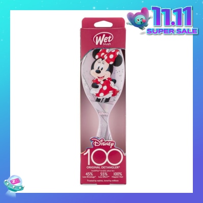WET BRUSH Disney 100 (Minnie Mouse), Effortless And Pain Free Detangling Prevents Damaging Or Breaking The Hair 1s