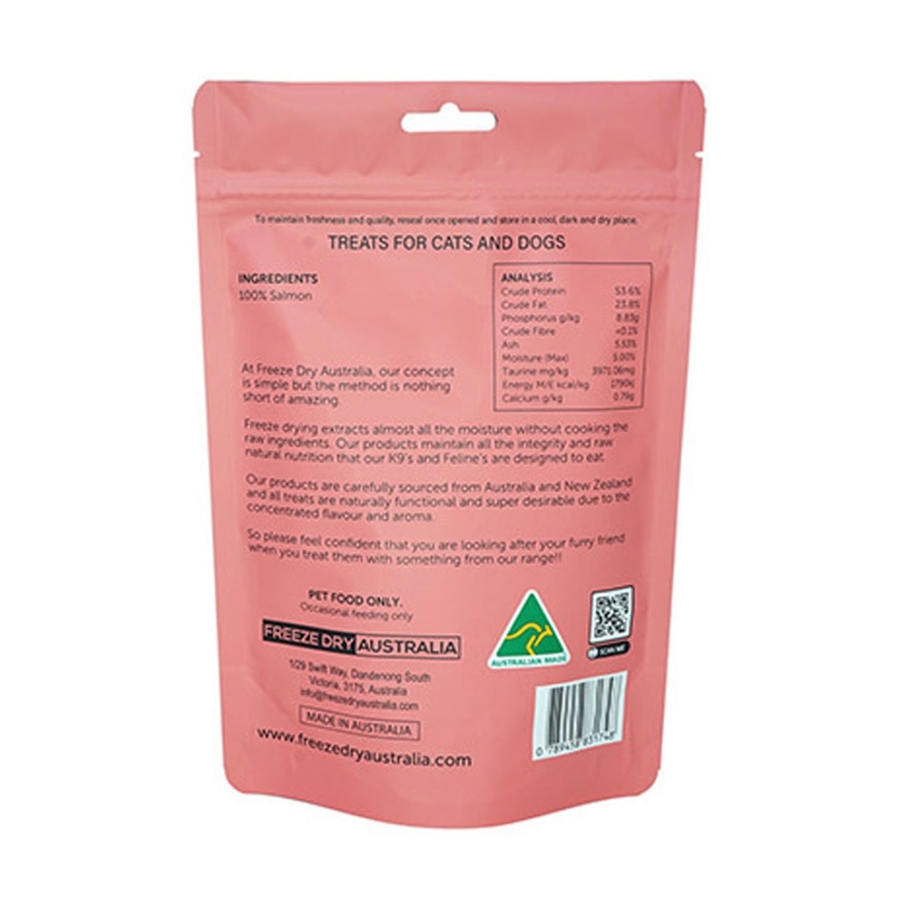 Freeze Dried Raw Salmon Belly Cat and Dog Treats 100g image