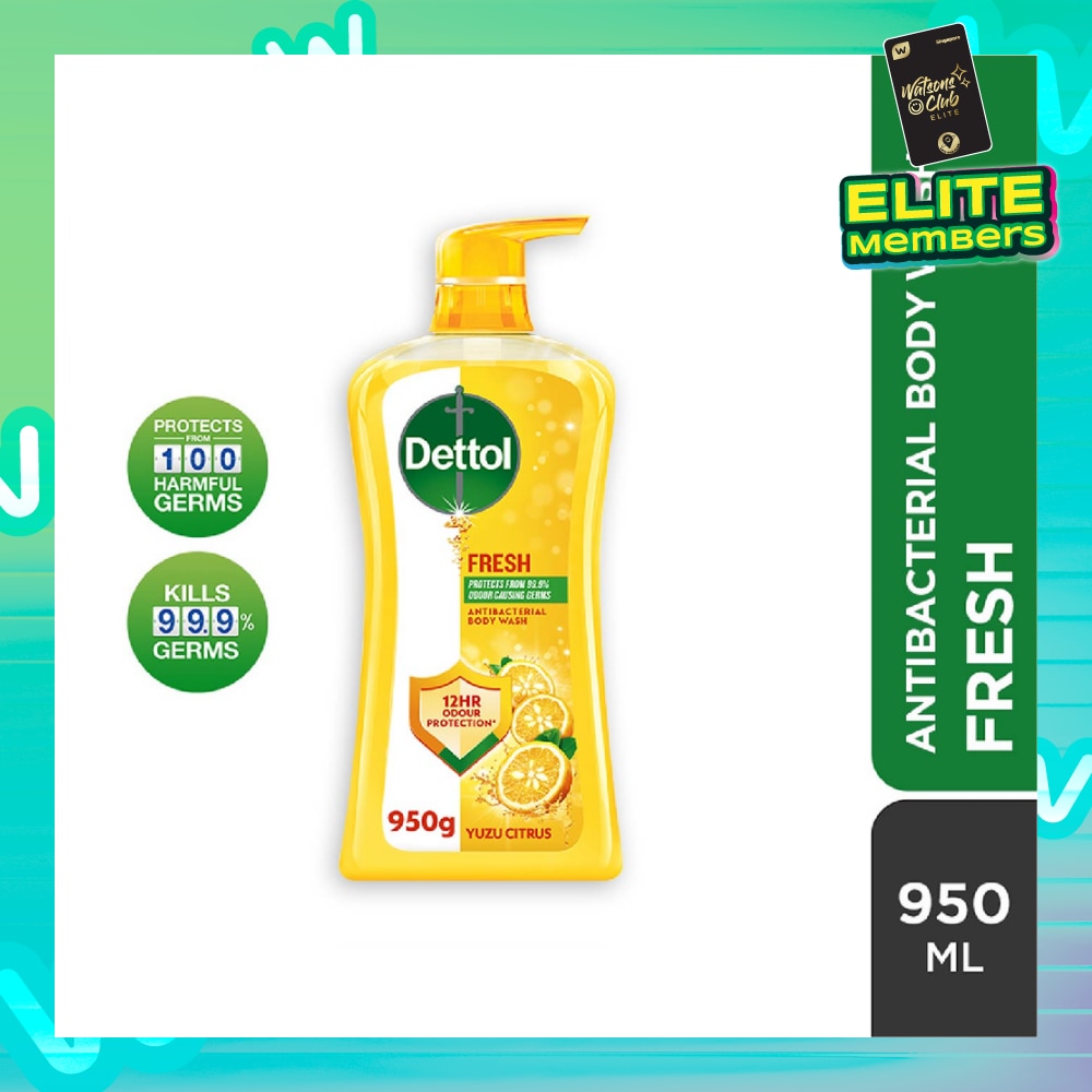 Dettol Fresh Antibacterial Body Wash Yuzu Citrus 950g,