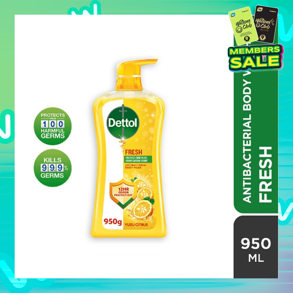 Dettol Fresh Antibacterial Body Wash Yuzu Citrus 950g,