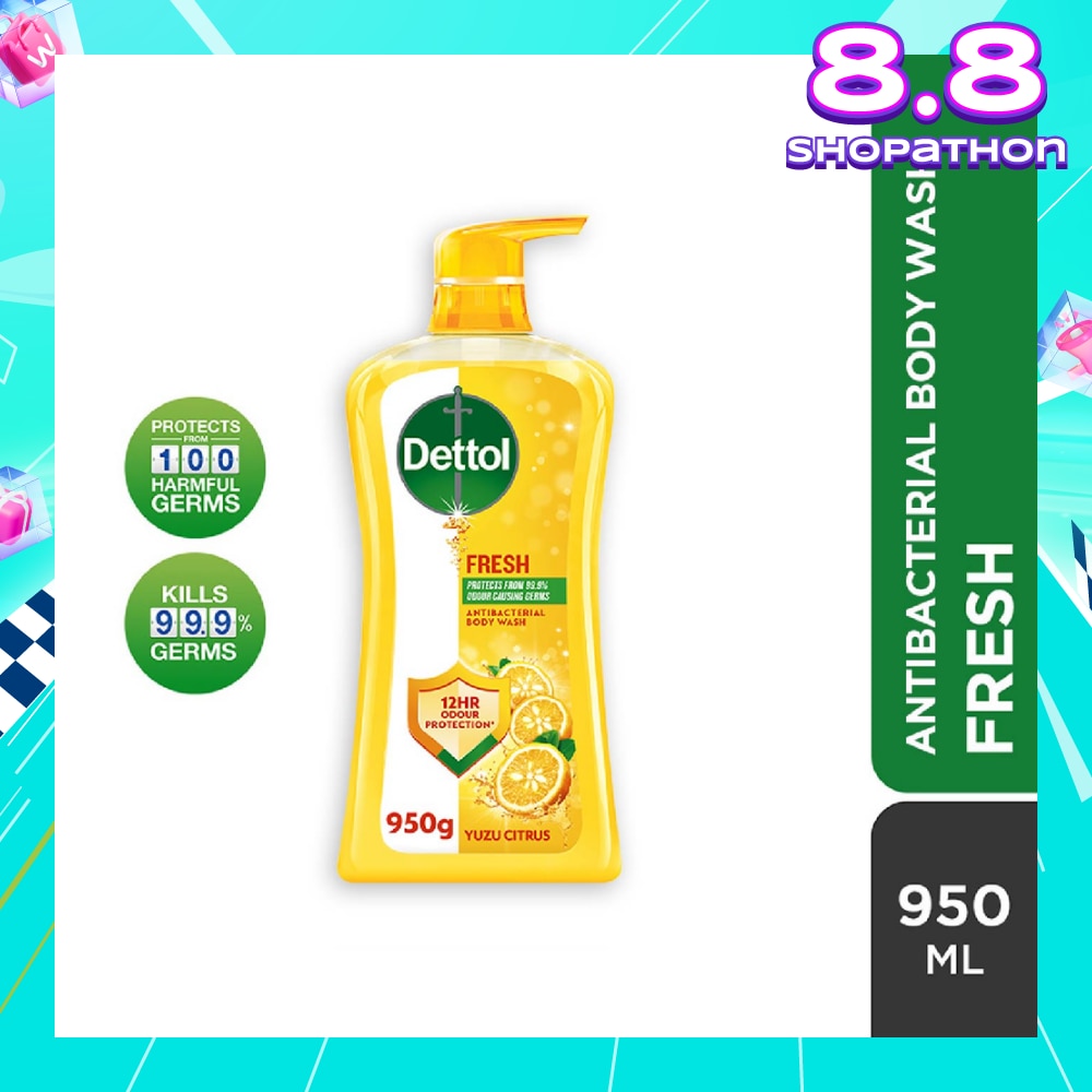 Dettol Fresh Antibacterial Body Wash Yuzu Citrus 950g,
