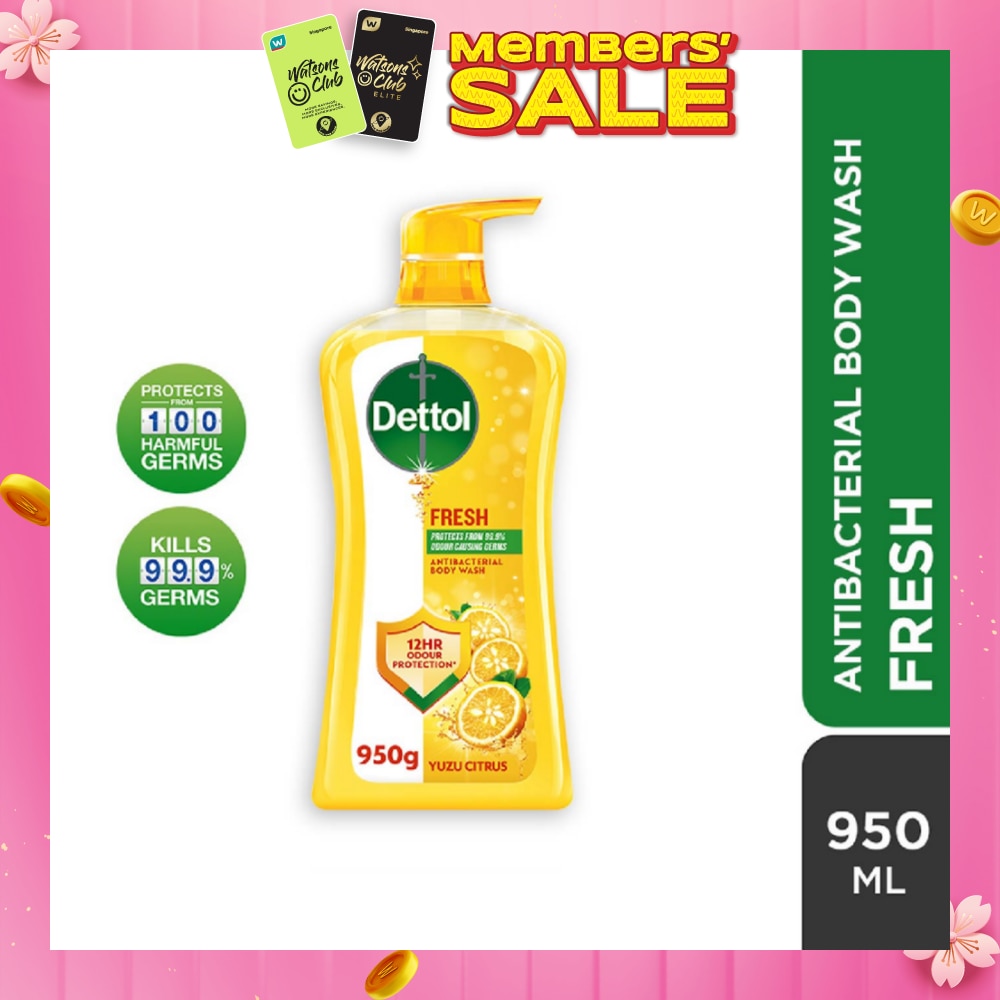 Dettol Fresh Antibacterial Body Wash Yuzu Citrus 950g,