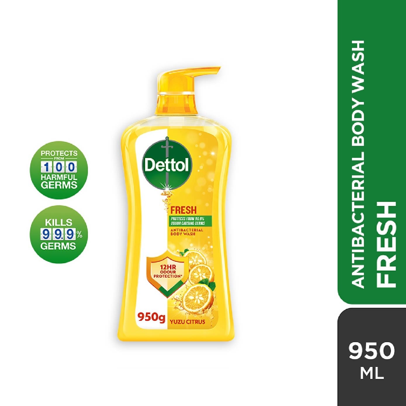 Dettol Fresh Antibacterial Body Wash Yuzu Citrus 950g,