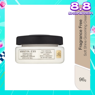 KRISTIN ESS HAIR Fragrance Free Soft Shine Grooming Cream (Frizz Reducing Light + Layerable Soft Hold Shine + Separation All Hair Types) 96g