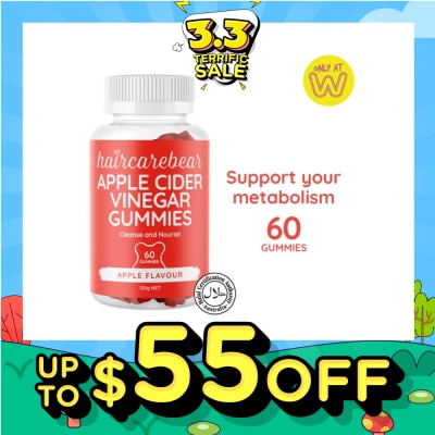 HAIRCAREBEAR Apple Cider Vinegar Gummies (Support Metabolism, Detoxifies Stomach) 60s