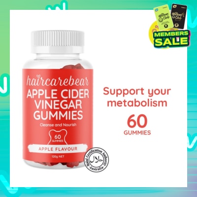 HAIRCAREBEAR Apple Cider Vinegar Gummies (Support Metabolism, Detoxifies Stomach) 60s