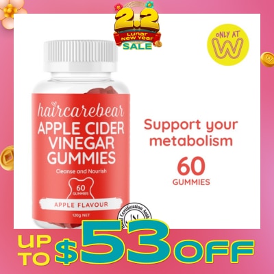 HAIRCAREBEAR Apple Cider Vinegar Gummies (Support Metabolism, Detoxifies Stomach) 60s