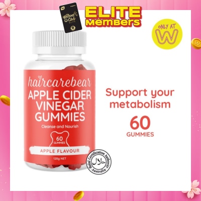 HAIRCAREBEAR Apple Cider Vinegar Gummies (Support Metabolism, Detoxifies Stomach) 60s