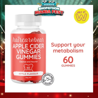 HAIRCAREBEAR - Apple Cider Vinegar Gummies (Support Metabolism, Detoxifies Stomach) 60s