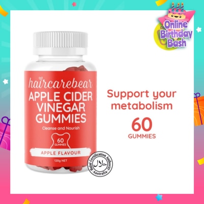 HAIRCAREBEAR Apple Cider Vinegar Gummies (Support Metabolism, Detoxifies Stomach) 60s