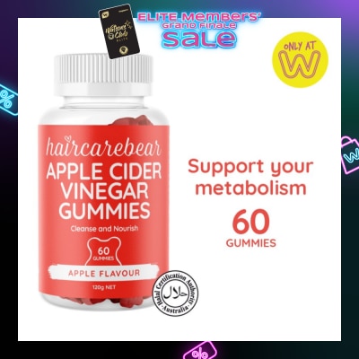 HAIRCAREBEAR Apple Cider Vinegar Gummies (Support Metabolism, Detoxifies Stomach) 60s