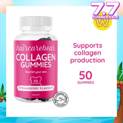 HAIRCAREBEAR Collagen Gummies Strawberry (Supports Collagen Production, Keep Skin Looking Beautiful And Wrinkle Free) 50s