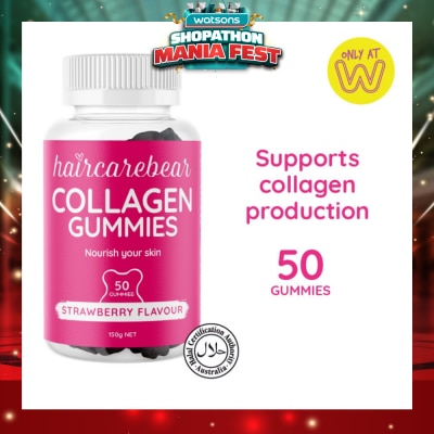 HAIRCAREBEAR - Collagen Gummies Strawberry (Supports Collagen Production, Keep Skin Looking Beautiful And Wrinkle Free) 50s