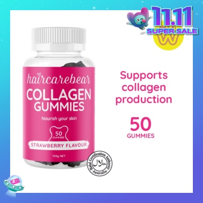 HAIRCAREBEAR Collagen Gummies Strawberry (Supports Collagen Production, Keep Skin Looking Beautiful And Wrinkle Free) 50s